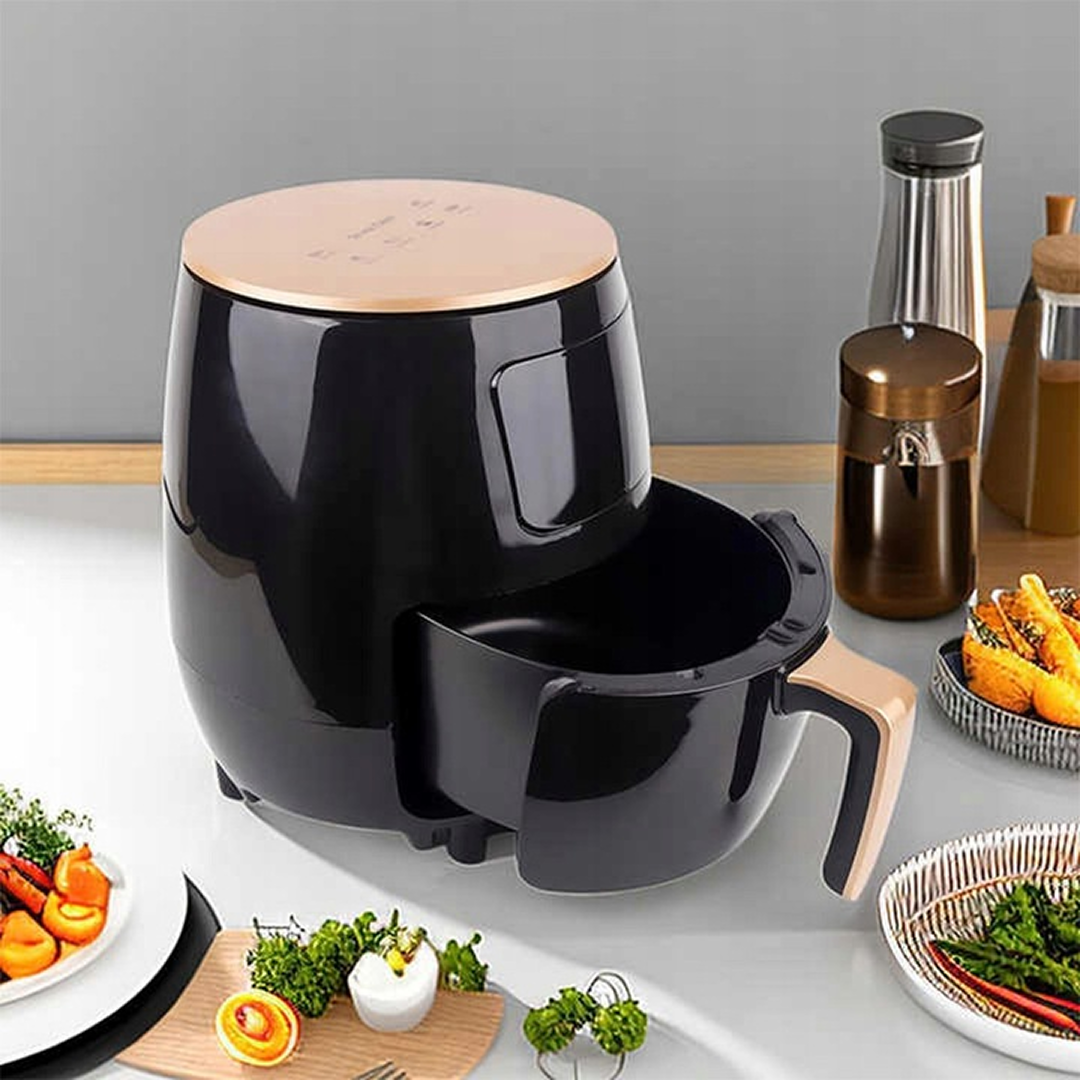 Friteuză cu Aer Cald 6 L, 2400W, 8 Programe, Panou Tactil, 50–200°C