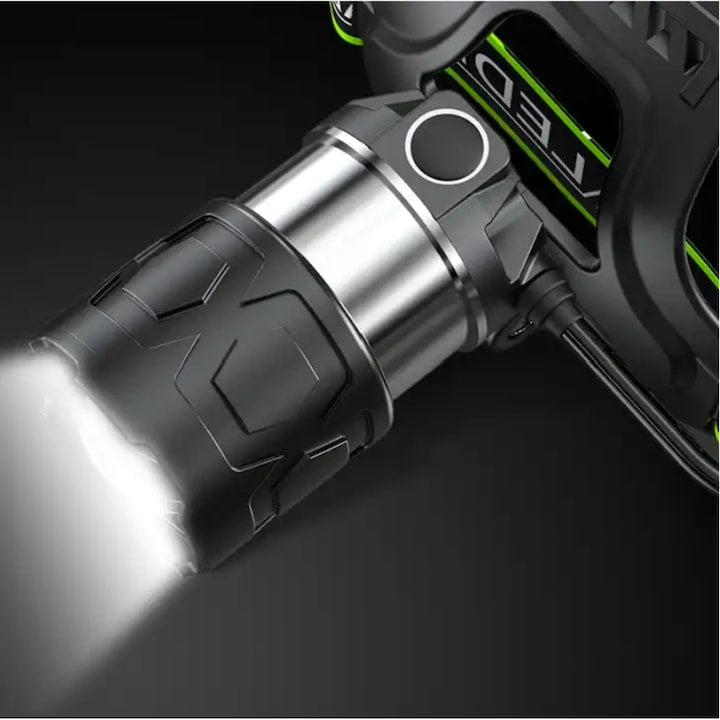 Lanterna Pentru Cap, Acumulator Reincarcabil Rapid TIP-C, 5000K, 1000 Metri Distanta, Impermeabila, Zoom Telescopic