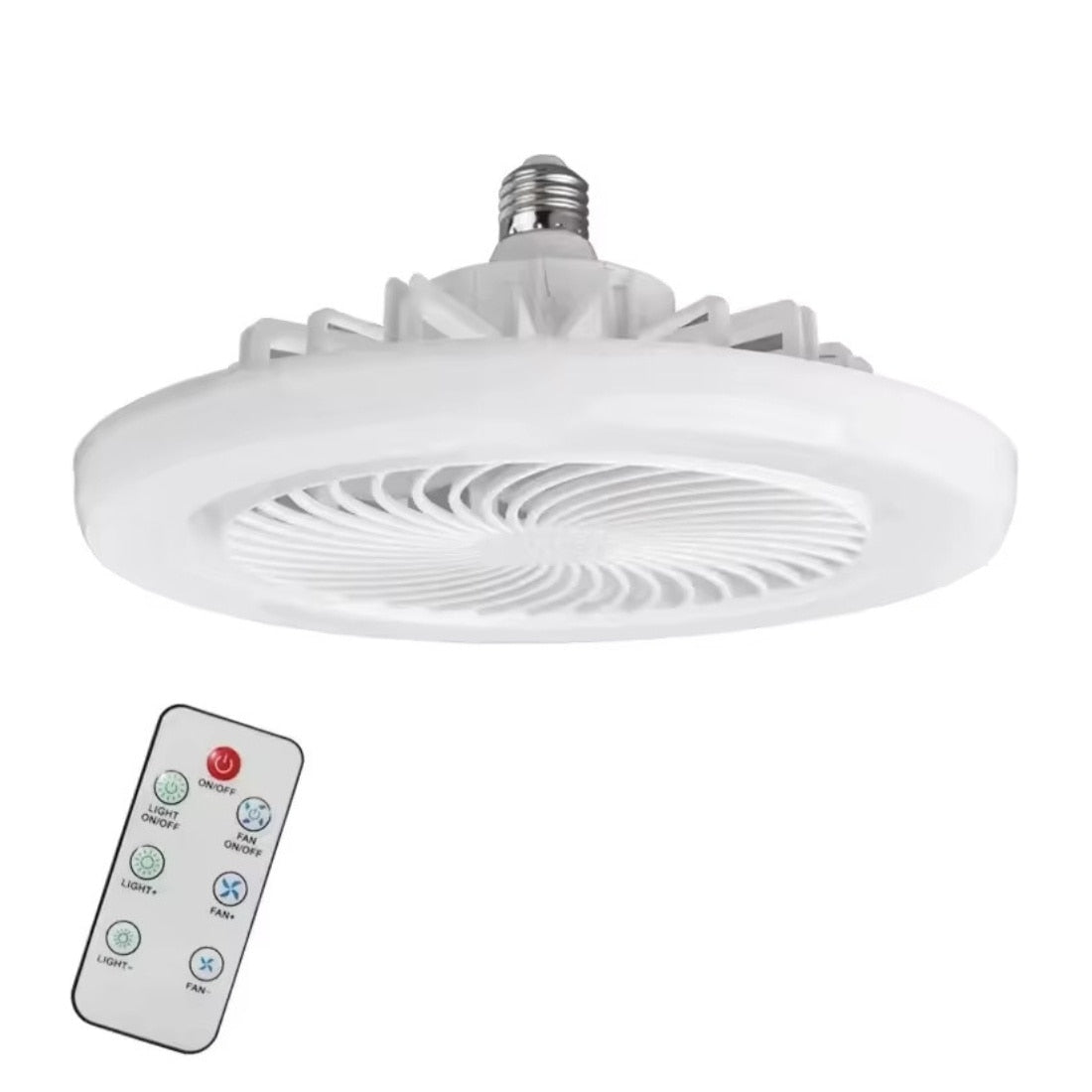 PROMO 1+1 Ventilator de Tavan, Tip Aplica, LED E27 – 30W, 3 Trepte de Viteză, Alb