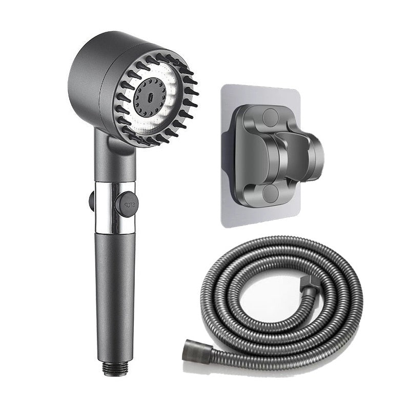 Cap De Dus Cu Filtru Integrat | Presiune Reglabila | 4 Tipuri De Jet | Pini Din Silicon Pentru Masaj