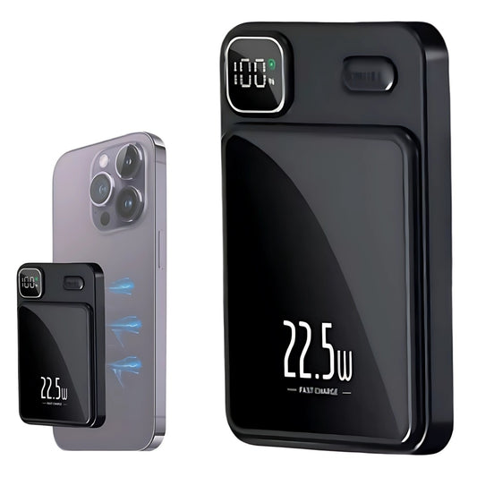 Baterie Externa Wireless, Type-C + USB | 22.5W Fast Charge | Power Bank Afisaj Digital | 20000mAh