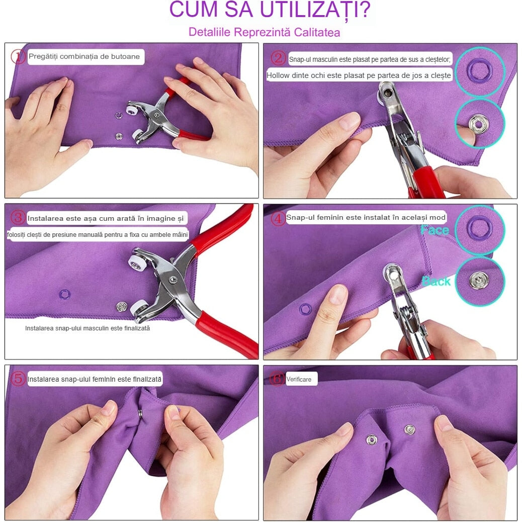 Set de Prindere, 100 Butoane Pentru Reparatii si Proiecte, Cleste Fixare