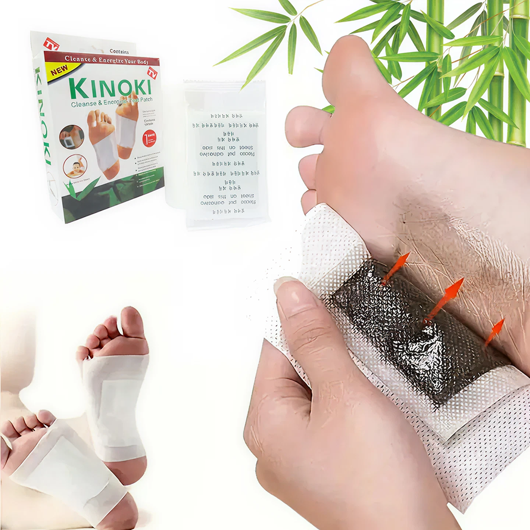 Plasture Kinoki Detox | Ingrediente Naturale din Plante si Minerale | Aplicare pe Talpi | Utilizare Nocturna | Bunastare Generala