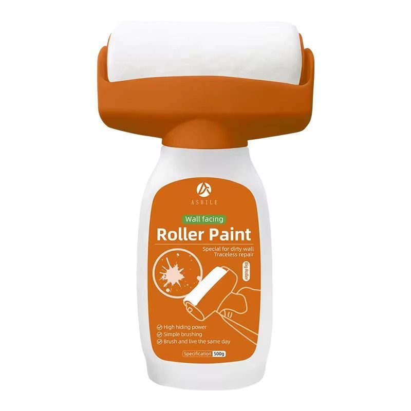 Oferta 1+1 | Trafalete Cu Rezervor Si Vopsea Lavabila Alba Inclusa | Rola Reumplabila Pentru Reparatii Rapide Pereti