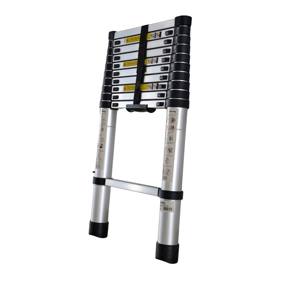 Scară Telescopică din Aluminiu 2,9 m, 150 kg, Blocare pe Fiecare Treaptă, Închidere Amortizată