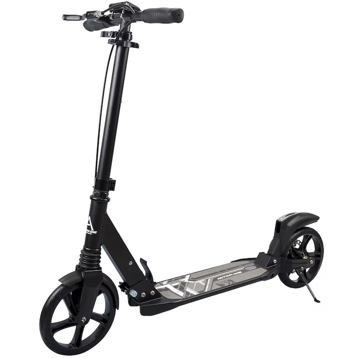 Trotineta Pliabila Cu Suspensii Si Frana Disc | Roti 200mm | Ghidon Reglabil 3 Trepte | Platforma Antiderapanta | Pana La 100kg
