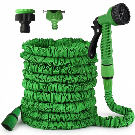 Furtun Extensibil Gradina 30m cu Pistol 7 Functii | Dublu Strat Latex Premium | Anti-Incurcare | Conectori Rapizi Inclusi | Ideal pentru Udat Gradina si Spalat Masina