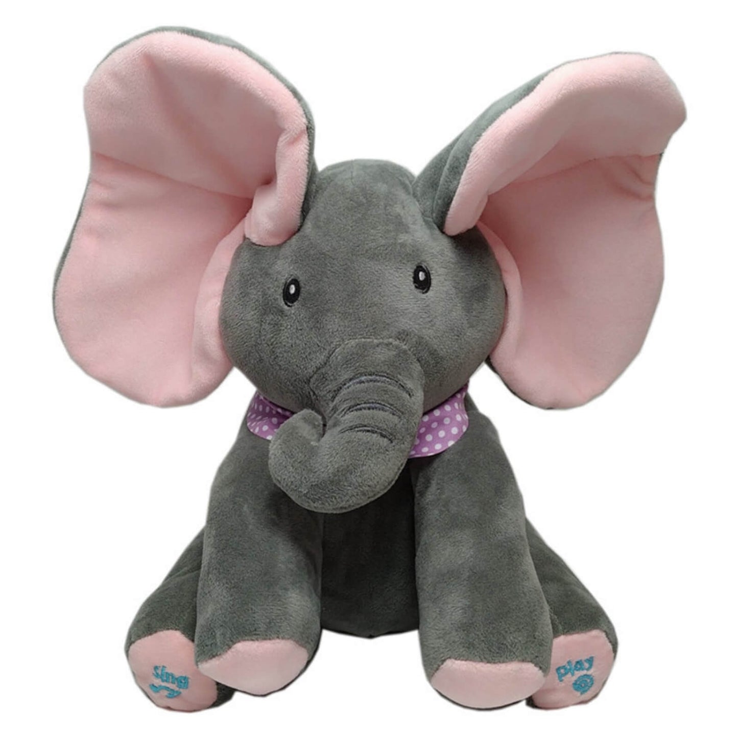 Jucarie Interactiva Pentru Copii | Elefant Cucu-Bau Muzical | Plus Moale | 26 cm | Roz
