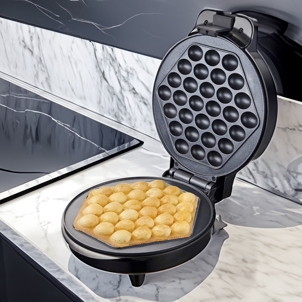 Aparat pentru Bubble Waffle 1000W, cu Plăci Antiaderente și Indicatoare Luminoase