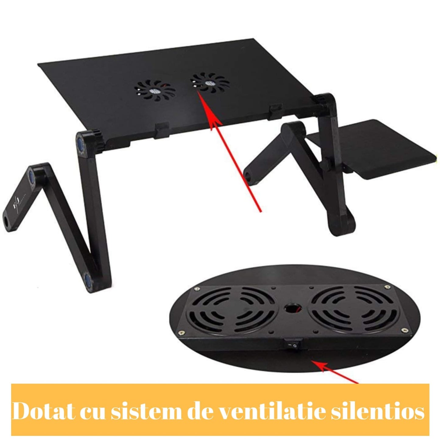 Masuta Multifunctionala Laptop | Cu 2 Coolere Si 2 Suporturi | Reglabila, Pliabila