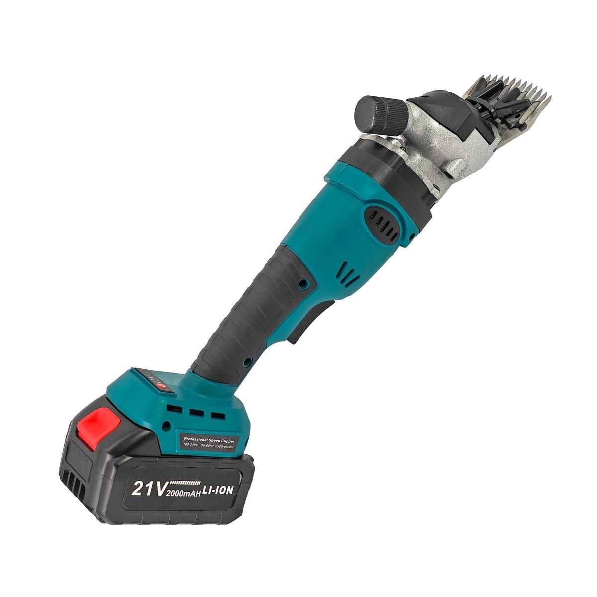 Mașină de Tuns Oi pe Acumulator 21V, 2 Acumulatori, 3000 rpm, Lame Detașabile, cu Cutie