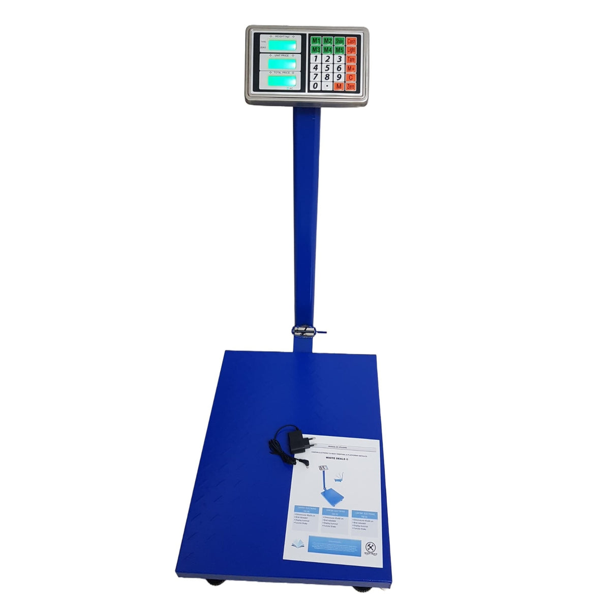 Cântar cu Platformă 700 kg, cu Acumulator Integrat și Coloană Rabatabilă