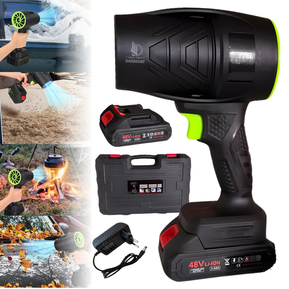 Suflantă cu Acumulator 48V, 2 Acumulatori 3000 mAh, Design Pistol, cu Valiză