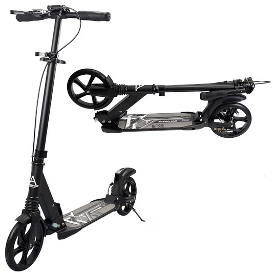 Trotineta Pliabila Cu Suspensii Si Frana Disc | Roti 200mm | Ghidon Reglabil 3 Trepte | Platforma Antiderapanta | Pana La 100kg