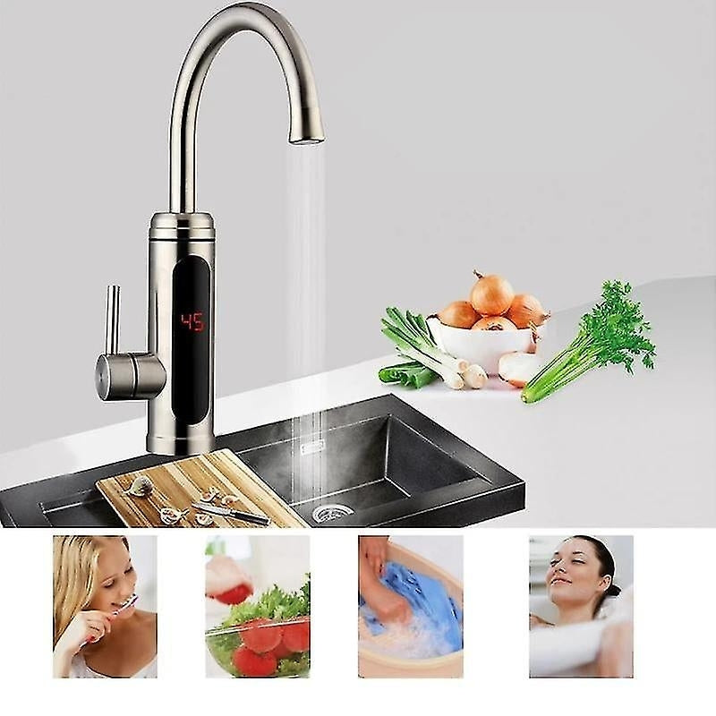 Robinet Electric Instant cu Afișaj Digital, Apă Caldă până la 60°C, Debit 5,6 L/min