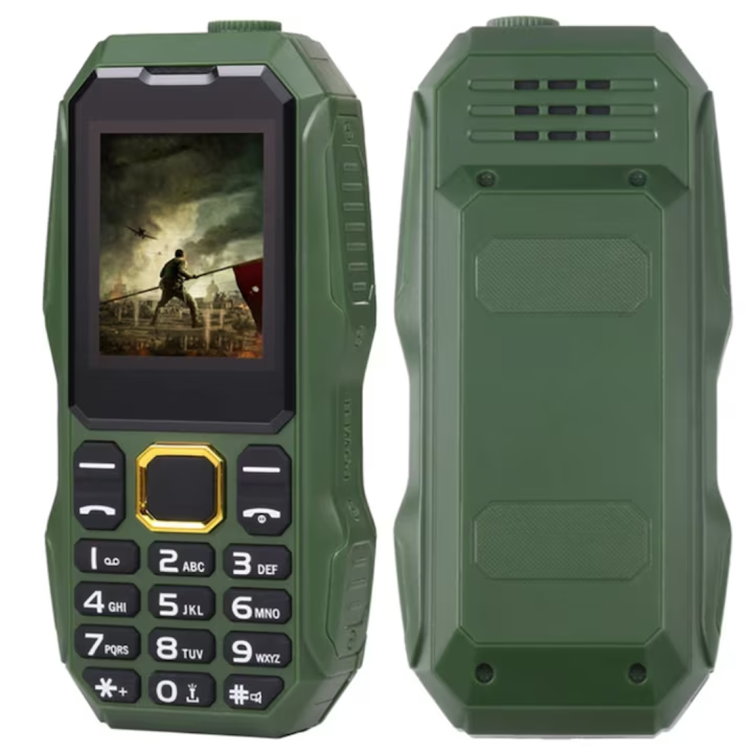 Telefon Militar Dual SIM | Carcasa Antisoc | Baterie 5800 mAh | Lanterna Puternica | Radio FM | 2G