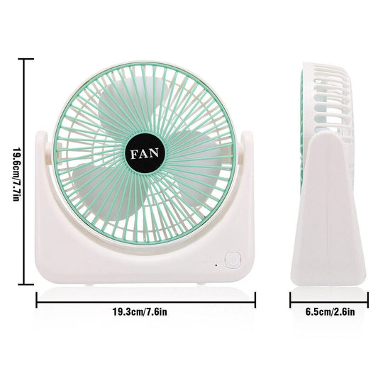 Ventilator Portabil cu 3 Trepte de Viteză și Baterie Reîncărcabilă – Design Compact și Silențios, USB, Ideal pentru Birou, Casă și Excursii