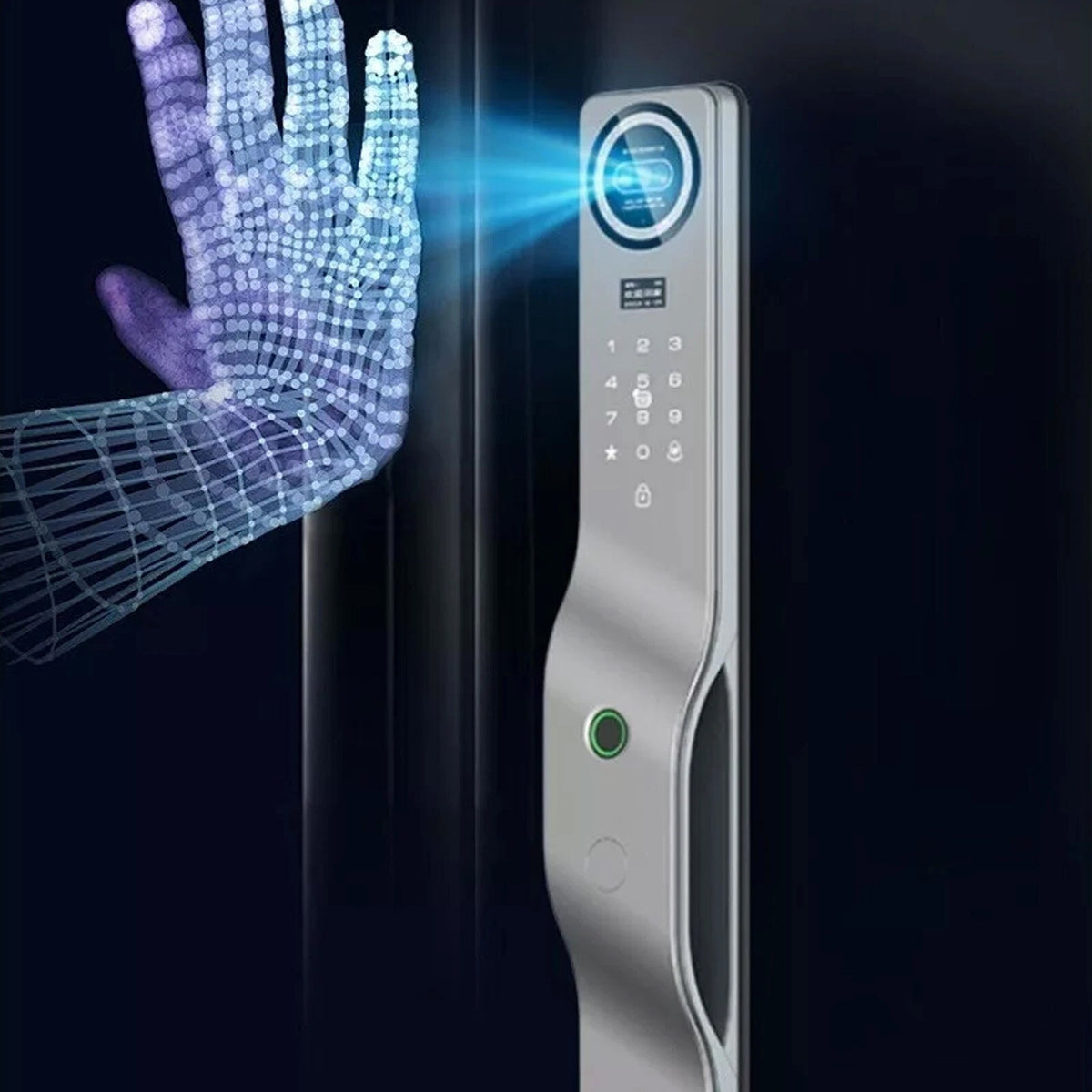 Yală Smart cu Recunoaștere Facială 3D și a Palmei, Amprentă, Cod, Card, Aplicație și Interfon Video