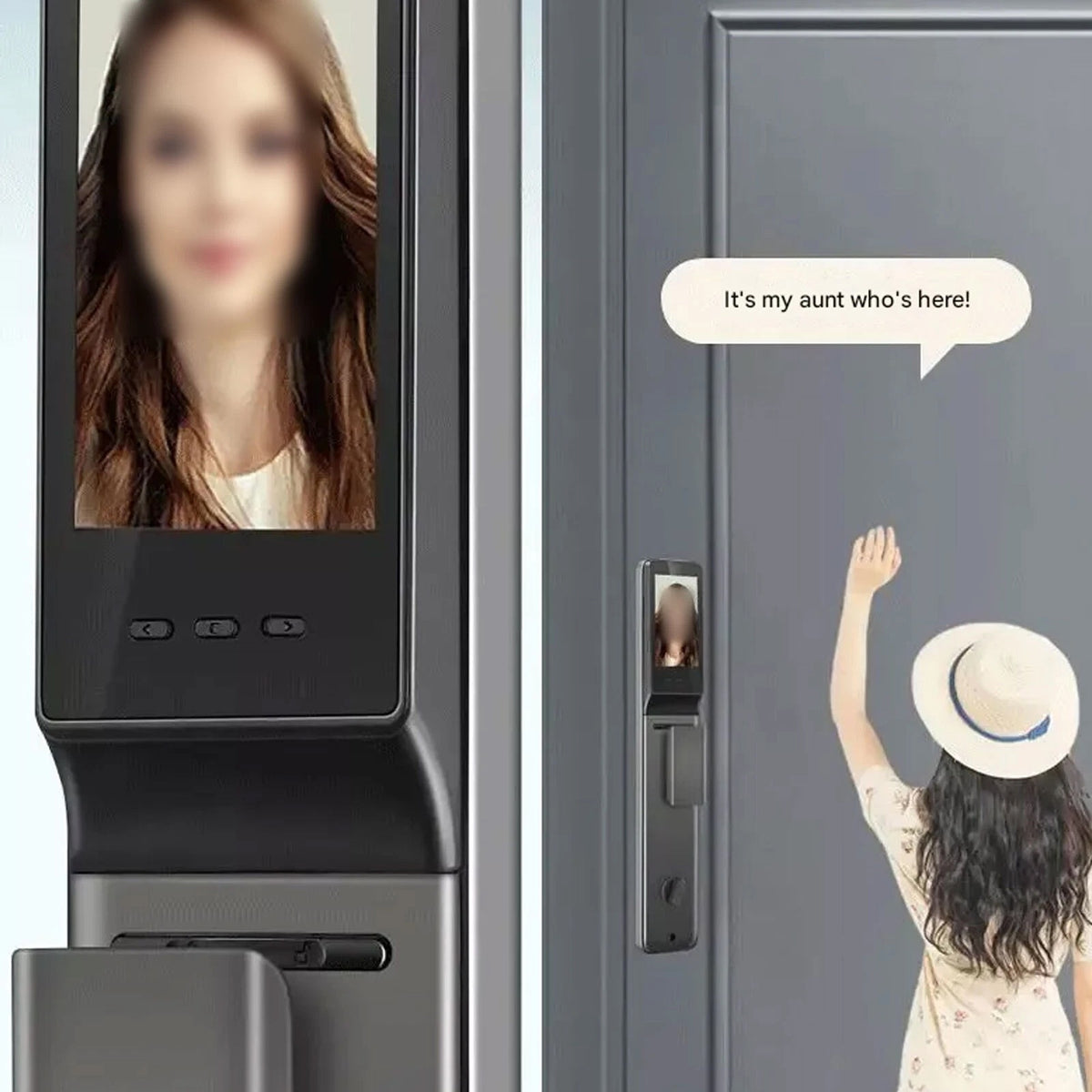 Yală Smart cu Recunoaștere Facială 3D și a Palmei, Amprentă, Cod, Card, Aplicație și Interfon Video