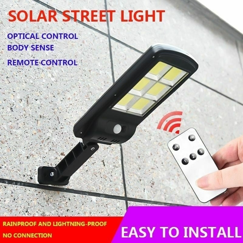 Set 6 Lămpi Solare Stradale cu Senzor de Mișcare, Telecomandă și Acumulator 15000 mAh