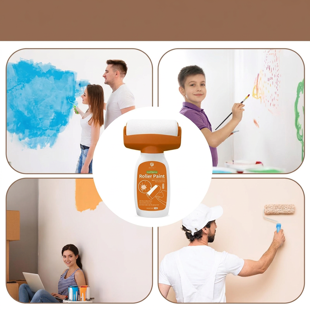 Trafalet cu Rezervor Integrat 2-in-1 | Vopsea Alba Lavabila 500g | Fara Tava | Uscare 30 Min | Retusuri Rapide Interior
