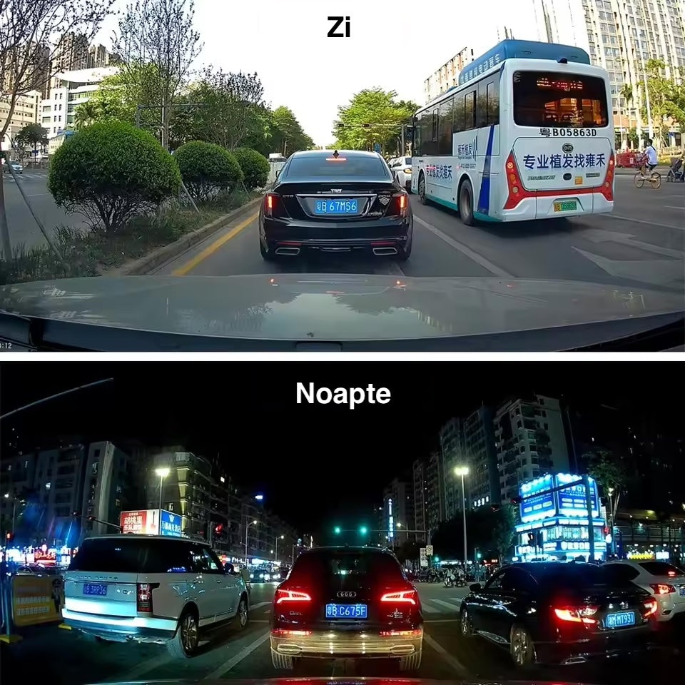 Cameră de Bord Auto Full HD 1080P cu WiFi, Unghi 140°, ADAS și Înregistrare în Buclă