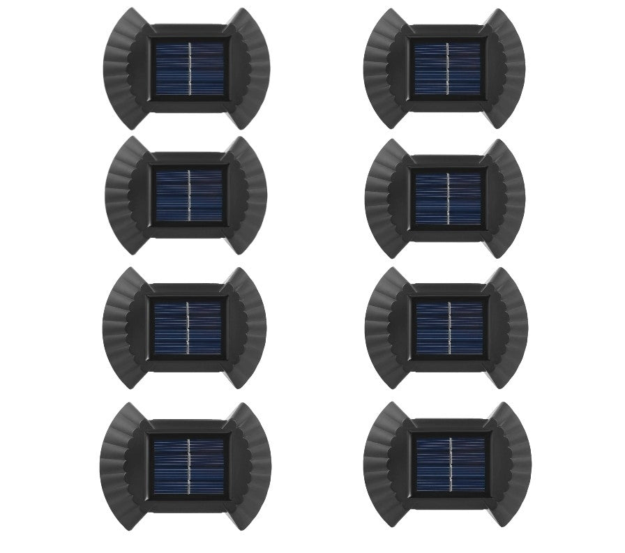Pachet Promo: 8 lampi solare de perete cu lumina bidirectionala, 2 Led, lumina calda