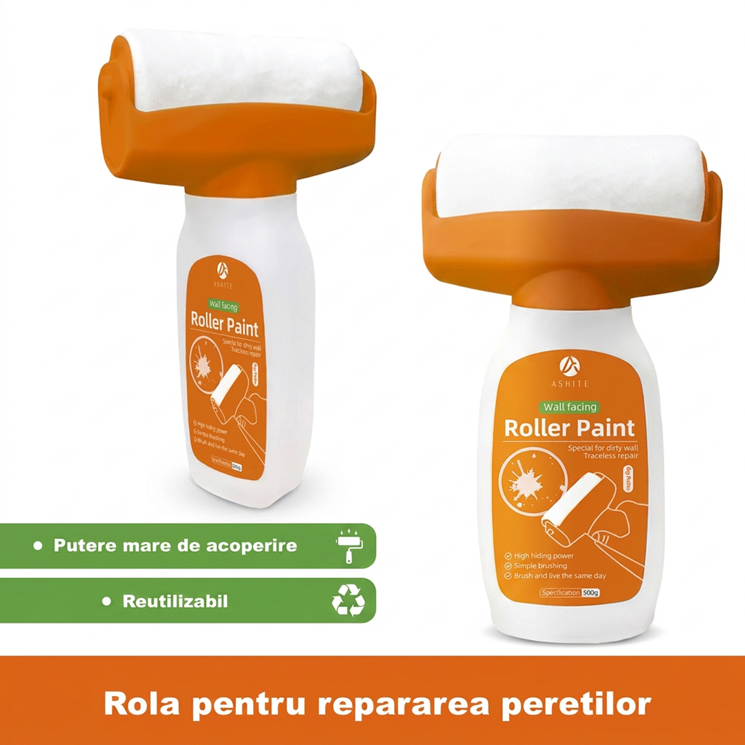 Trafalet cu Rezervor Integrat 2-in-1 | Vopsea Alba Lavabila 500g | Fara Tava | Uscare 30 Min | Retusuri Rapide Interior