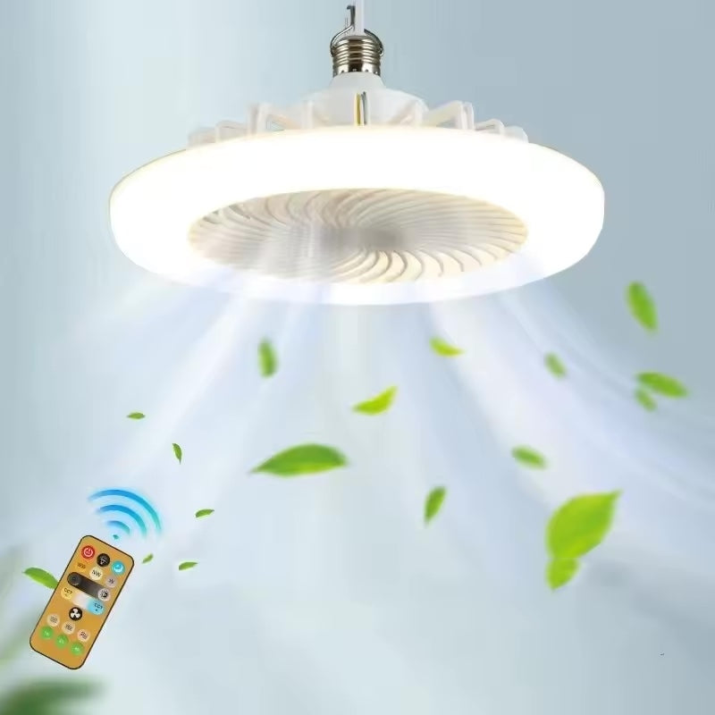 PROMO 1+1 Ventilator de Tavan, Tip Aplica, LED E27 – 30W, 3 Trepte de Viteză, Alb
