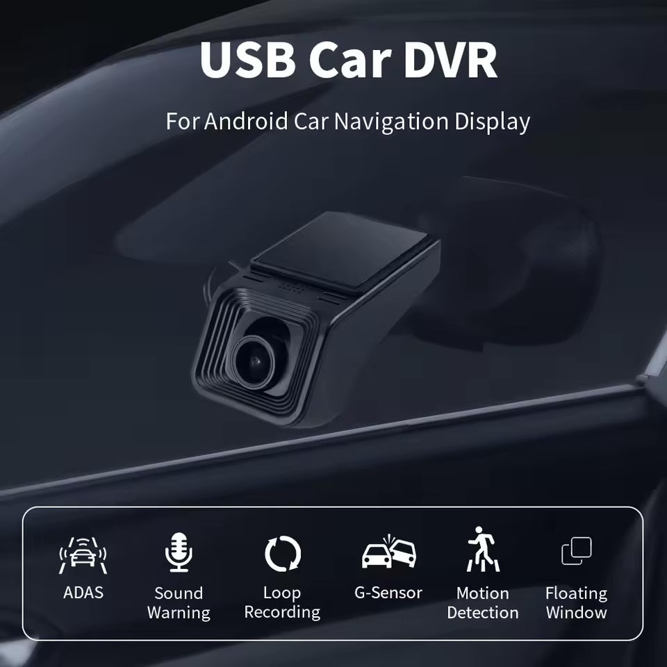 Cameră de Bord Auto Full HD 1080P cu WiFi, Unghi 140°, ADAS și Înregistrare în Buclă