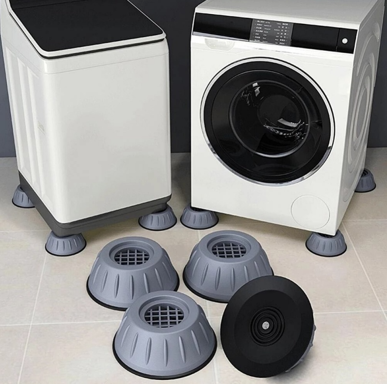 Set de 8 picioruse, anti-zgomot si antiderapante, suporti amortizare vibratii masina de spalat, amortizoare uscator de rufe, frigider, mobilier