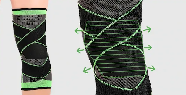 Genunchiera elastica ajustabila cu bretele elastice, bandaj pentru genunchi cu compresie, Aden