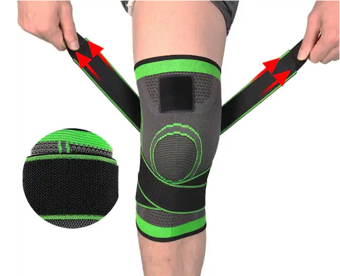 Genunchiera elastica ajustabila cu bretele elastice, bandaj pentru genunchi cu compresie, Aden