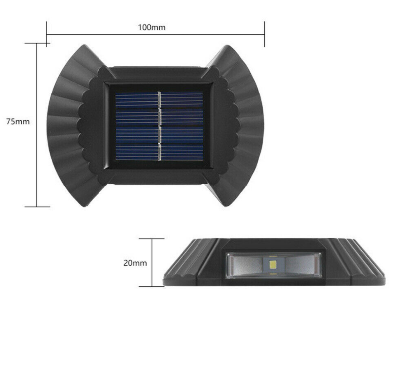 Set 12 Aplice Solare de Perete cu Lumină Caldă în Două Direcții, Rezistente la Apă