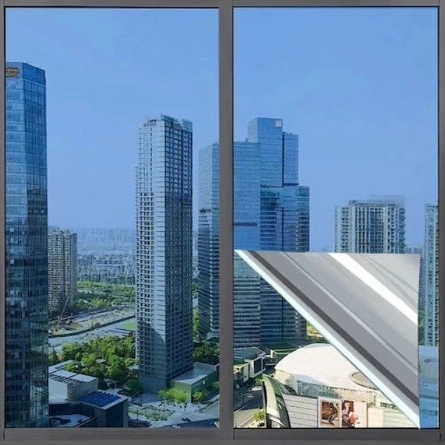 1+1 PROMO Folie Reflexivă pentru Geamuri Interioare cu Efect de Oglindă | Protecție Solară UV | 60 x 300 cm