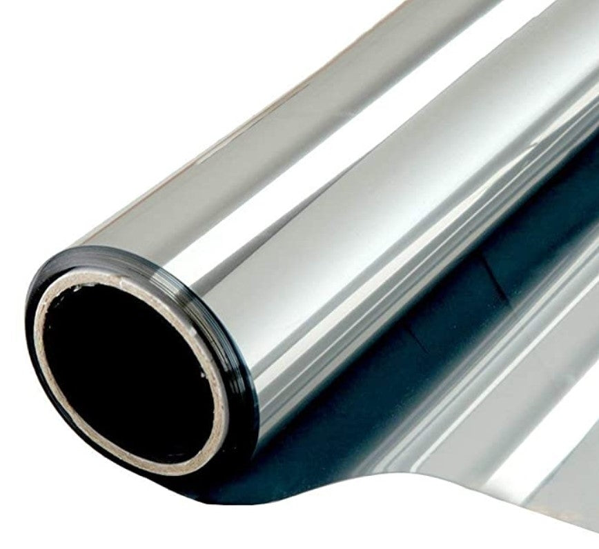 Folie reflexiva pentru geamuri interioare, cu efect de oglinda, protectie solara UV45X300 cm