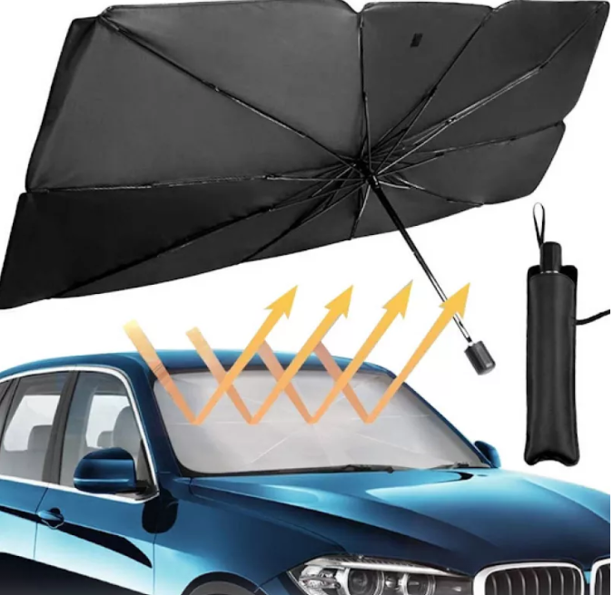 Parasolar pliabil tip umbrela pentru parbrizul masinii