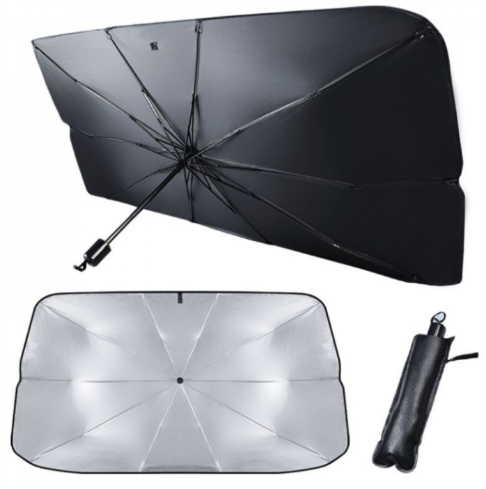 Parasolar pliabil tip umbrela pentru parbrizul masinii