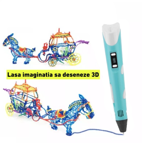 Creion inteligent de imprimare 3d afisaj digital, graffiti cu 13 filamente de rezerva