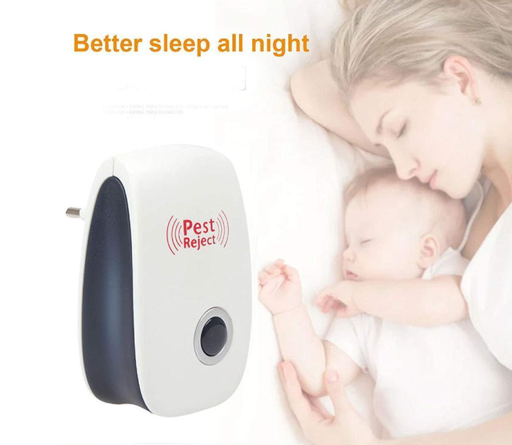 Set 3x Dispozitiv Antidaunatori Ultrasonic | Pest Reject | Fara Chimicale | Priza 220V | Protectie 80mp | Lumina Veghe