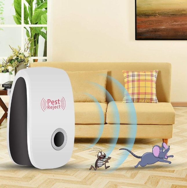 Set 3x Dispozitiv Antidaunatori Ultrasonic | Pest Reject | Fara Chimicale | Priza 220V | Protectie 80mp | Lumina Veghe