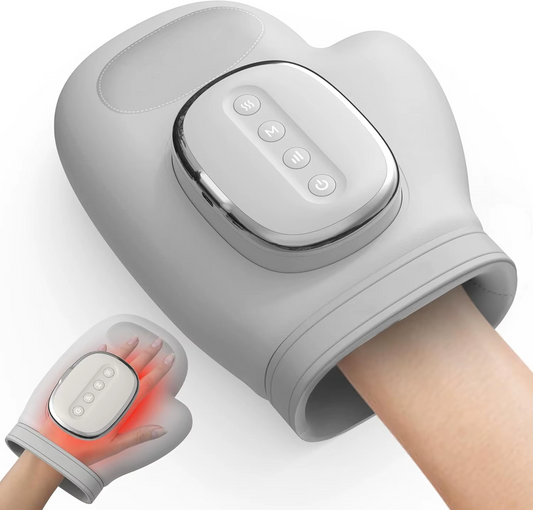 Aparat de Masaj pentru Mâini cu Compresie, Încălzire și Role, 3 Moduri, fără Fir, USB-C