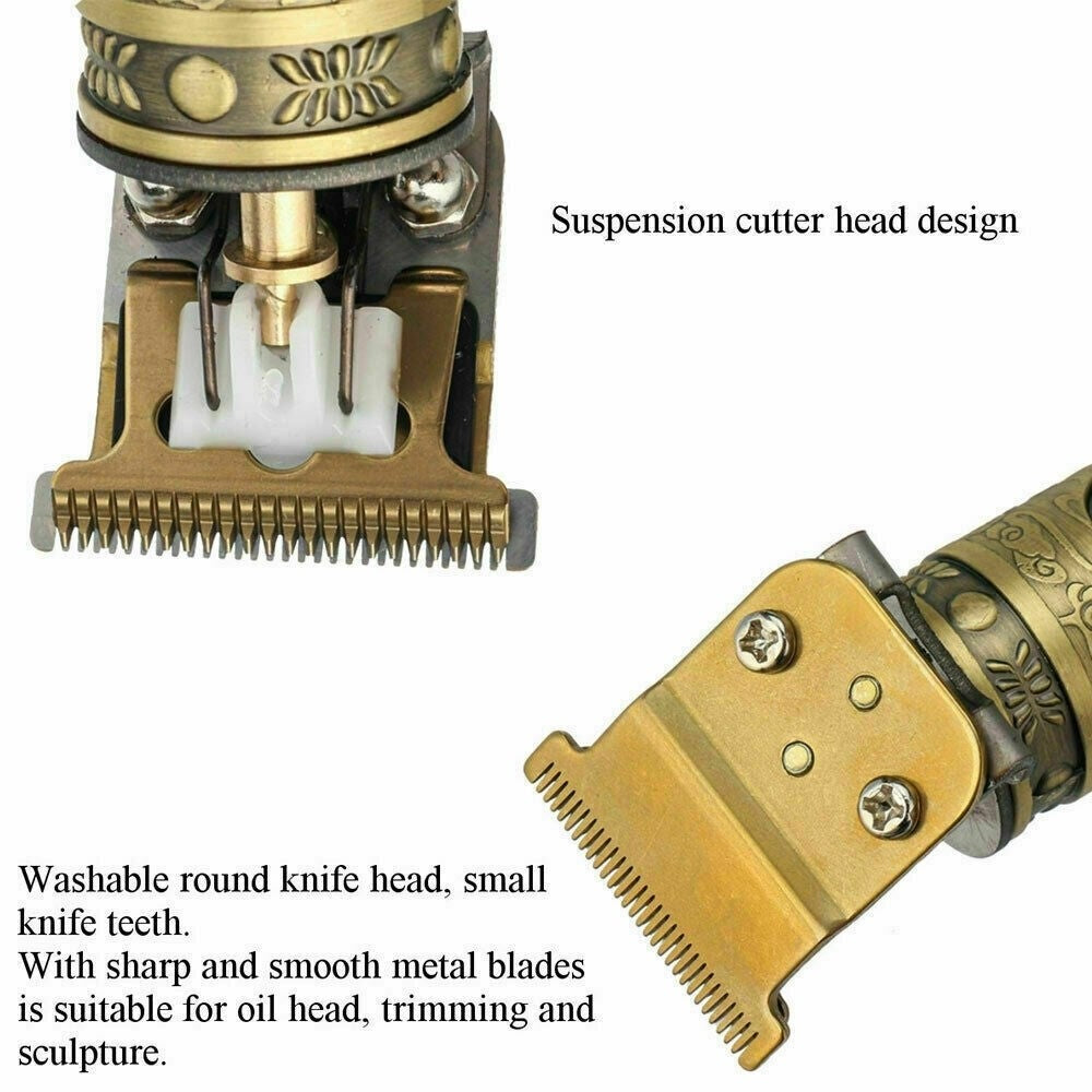 PROMOTIE 1+1 | Aparat Tuns Profesional Auriu + Trimmer Contur Negru | Wireless | Autonomie Extinsa