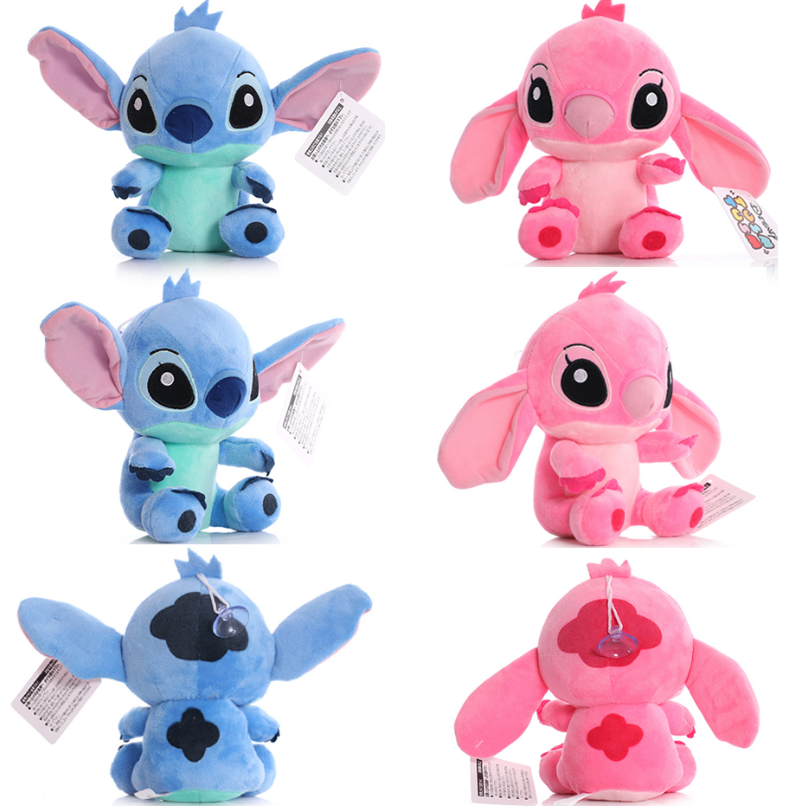 1 + 1 PROMO – Set Jucării Plus Stitch & Angel | Personaje Lilo & Stitch | 24 cm | Albastru + Roz
