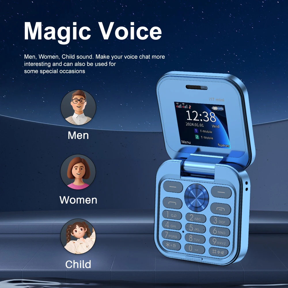 Telefon Mobil Pliabil cu Clapetă, Compact, cu Taste Mari, Radio FM și Lanternă