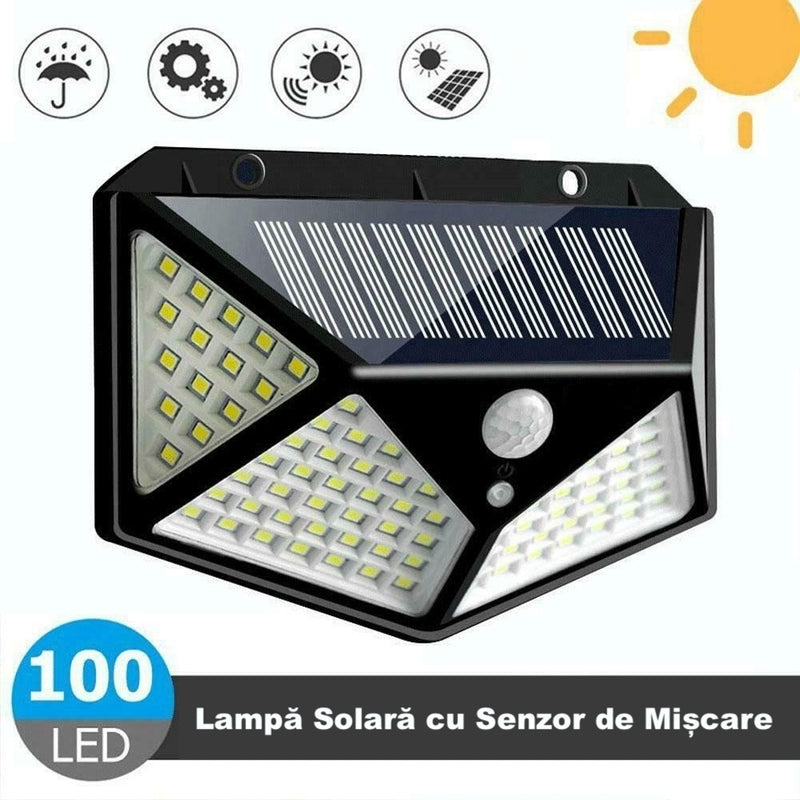 Set 8 Lampi cu Incarcare Solara WERSTIL, cu Senzori Miscare si Lumina, 3 Trepte de Iluminare, 100 Leduri