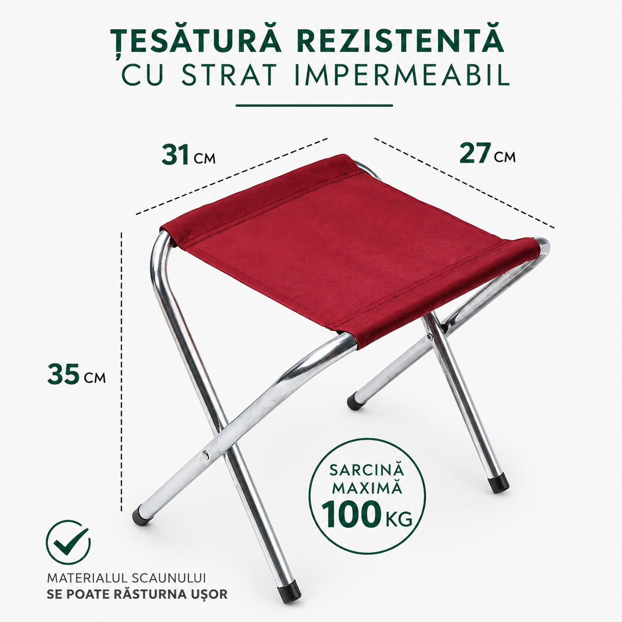 Masa Pliabila Tip Geanta cu 4 Scaune | 120 x 60 cm | Inaltime Reglabila 55-70 cm | Pentru Camping, Picnic, Gradina si Terasa