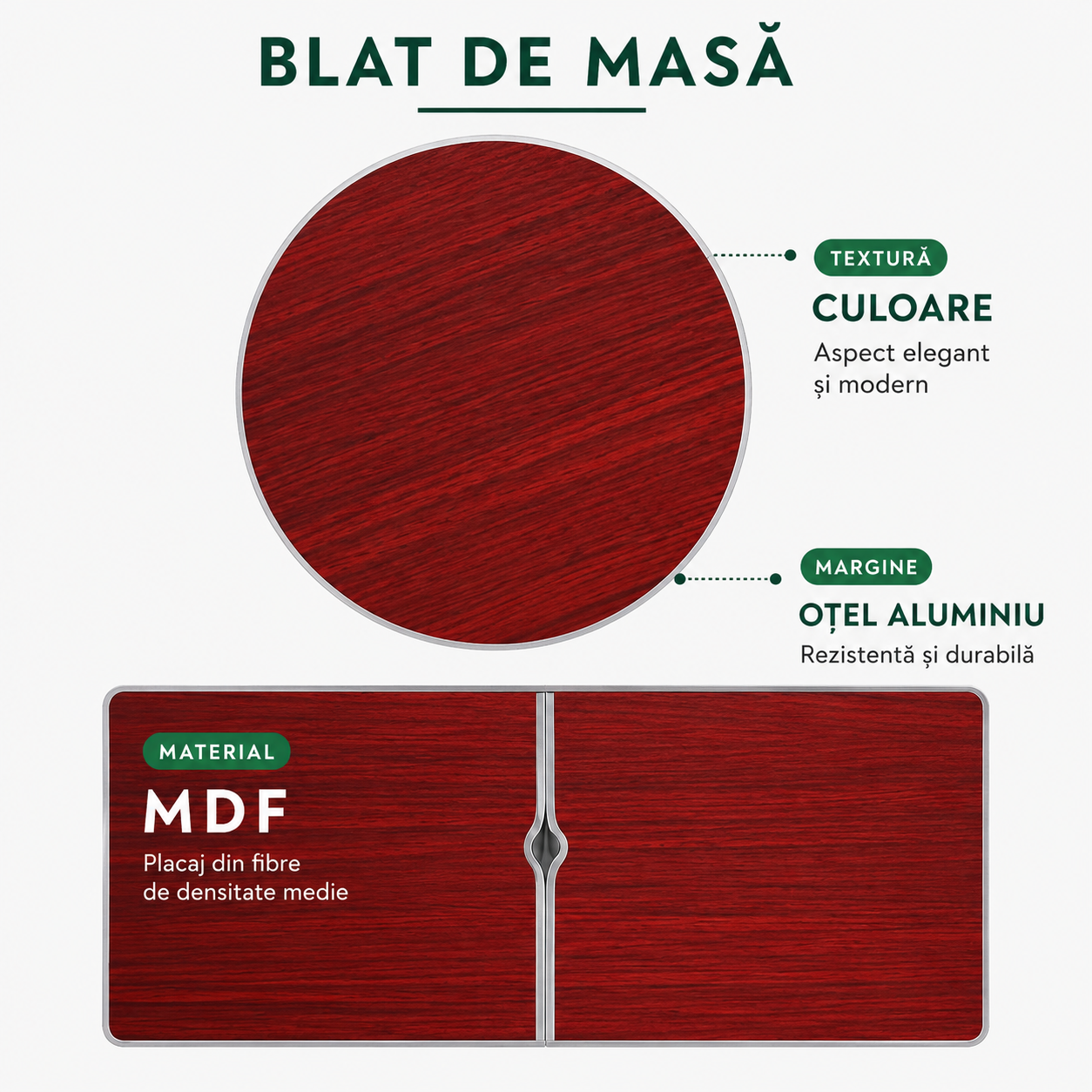 Masa Pliabila Tip Geanta cu 4 Scaune | 120 x 60 cm | Inaltime Reglabila 55-70 cm | Pentru Camping, Picnic, Gradina si Terasa