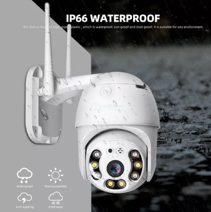 Set 4 Camere de Supraveghere WiFi Exterior Full HD, Rotative, cu Detecție Umană și Vedere Color