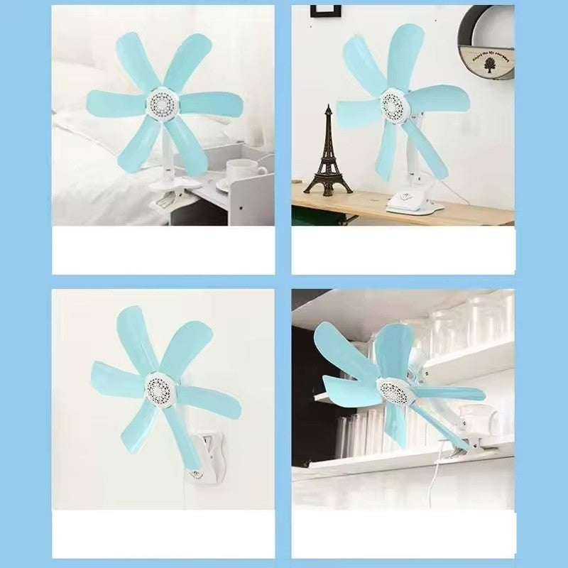 Ventilator Portabil cu Cleste Articulat | 6 Palete Detasabile 40cm | Rotire 300° | Cablu 1.2m cu Intrerupator | ABS | Alb-Albastru